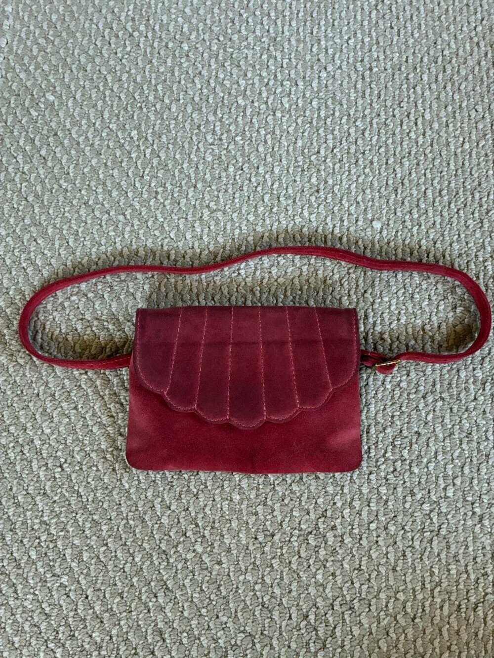 Cab Shell Red Burgundy Suede Fanny Pack/Crossbody/Shoulder Coastal cowgirl